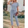 image:imageEkouaer Jumpsuits for Women Dressy Summer Romper Ribbed Knit Casual Travel Outfits 2026 Vacation Beach ClothesLight Blue