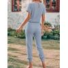 image:imageEkouaer Jumpsuits for Women Dressy Summer Romper Ribbed Knit Casual Travel Outfits 2026 Vacation Beach ClothesLight Blue