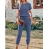 image:imageEkouaer Jumpsuits for Women Dressy Summer Romper Ribbed Knit Casual Travel Outfits 2026 Vacation Beach ClothesNavy