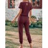 image:imageEkouaer Jumpsuits for Women Dressy Summer Romper Ribbed Knit Casual Travel Outfits 2026 Vacation Beach ClothesWine Red