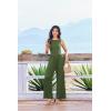 image:imageEkouaer Jumpsuits for Women One Piece Jumpsuit Wide Leg Sleeveless Crewneck Casual Womens Romper Jumpers With Pockets 2026Army Green