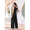 image:imageEkouaer Jumpsuits for Women One Piece Jumpsuit Wide Leg Sleeveless Crewneck Casual Womens Romper Jumpers With Pockets 2026Black