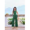 image:imageEkouaer Jumpsuits for Women One Piece Jumpsuit Wide Leg Sleeveless Crewneck Casual Womens Romper Jumpers With Pockets 2026Green