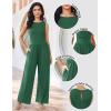 image:imageEkouaer Jumpsuits for Women One Piece Jumpsuit Wide Leg Sleeveless Crewneck Casual Womens Romper Jumpers With Pockets 2026Green