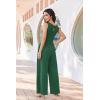 image:imageEkouaer Jumpsuits for Women One Piece Jumpsuit Wide Leg Sleeveless Crewneck Casual Womens Romper Jumpers With Pockets 2026Green