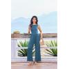 image:imageEkouaer Jumpsuits for Women One Piece Jumpsuit Wide Leg Sleeveless Crewneck Casual Womens Romper Jumpers With Pockets 2026Lake Blue