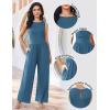 image:imageEkouaer Jumpsuits for Women One Piece Jumpsuit Wide Leg Sleeveless Crewneck Casual Womens Romper Jumpers With Pockets 2026Lake Blue