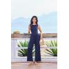 image:imageEkouaer Jumpsuits for Women One Piece Jumpsuit Wide Leg Sleeveless Crewneck Casual Womens Romper Jumpers With Pockets 2026Navy