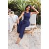 image:imageEkouaer Jumpsuits for Women One Piece Jumpsuit Wide Leg Sleeveless Crewneck Casual Womens Romper Jumpers With Pockets 2026Navy