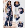 image:imageEkouaer Jumpsuits for Women One Piece Jumpsuit Wide Leg Sleeveless Crewneck Casual Womens Romper Jumpers With Pockets 2026Pink Floral Navy