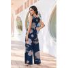 image:imageEkouaer Jumpsuits for Women One Piece Jumpsuit Wide Leg Sleeveless Crewneck Casual Womens Romper Jumpers With Pockets 2026Pink Floral Navy