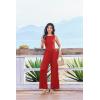 image:imageEkouaer Jumpsuits for Women One Piece Jumpsuit Wide Leg Sleeveless Crewneck Casual Womens Romper Jumpers With Pockets 2026Red