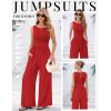 image:imageEkouaer Jumpsuits for Women One Piece Jumpsuit Wide Leg Sleeveless Crewneck Casual Womens Romper Jumpers With Pockets 2026Red