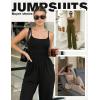 image:imageEkouaer Jumpsuits for Women Sleeveless Spaghetti Strap Womens Jumpsuit One Piece Wide Leg Summer Romper With Pockets 2026Army Green