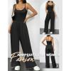 image:imageEkouaer Jumpsuits for Women Sleeveless Spaghetti Strap Womens Jumpsuit One Piece Wide Leg Summer Romper With Pockets 2026Black