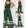 image:imageEkouaer Jumpsuits for Women Sleeveless Spaghetti Strap Womens Jumpsuit One Piece Wide Leg Summer Romper With Pockets 2026Bright Green