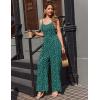 image:imageEkouaer Jumpsuits for Women Sleeveless Spaghetti Strap Womens Jumpsuit One Piece Wide Leg Summer Romper With Pockets 2026Green Floral