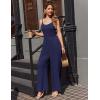 image:imageEkouaer Jumpsuits for Women Sleeveless Spaghetti Strap Womens Jumpsuit One Piece Wide Leg Summer Romper With Pockets 2026Navy Blue