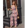 image:imageEkouaer Jumpsuits for Women Sleeveless Spaghetti Strap Womens Jumpsuit One Piece Wide Leg Summer Romper With Pockets 2026Orange White Flowers