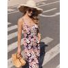 image:imageEkouaer Jumpsuits for Women Sleeveless Spaghetti Strap Womens Jumpsuit One Piece Wide Leg Summer Romper With Pockets 2026Orange White Flowers