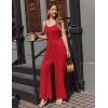 image:imageEkouaer Jumpsuits for Women Sleeveless Spaghetti Strap Womens Jumpsuit One Piece Wide Leg Summer Romper With Pockets 2026True Red