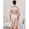 image:imageEkouaer Mens Satin Robe Lightweight Silky Kimono Bathrobe 34 Sleeve Spa Knee Length Loungewear with Pockets S3XLChampagne