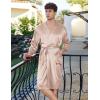 image:imageEkouaer Mens Satin Robe Lightweight Silky Kimono Bathrobe 34 Sleeve Spa Knee Length Loungewear with Pockets S3XLChampagne