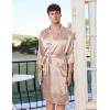 image:imageEkouaer Mens Satin Robe Lightweight Silky Kimono Bathrobe 34 Sleeve Spa Knee Length Loungewear with Pockets S3XLChampagne