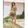 image:imageEkouaer Rompers for Women Boho Floral Summer Romper Sleeveless Spaghetti Strap Smocked Loose Casual Shorts JumpsuitsApricot Green Flowers