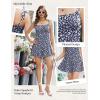 image:imageEkouaer Rompers for Women Boho Floral Summer Romper Sleeveless Spaghetti Strap Smocked Loose Casual Shorts JumpsuitsBlue Flower