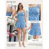 image:imageEkouaer Rompers for Women Boho Floral Summer Romper Sleeveless Spaghetti Strap Smocked Loose Casual Shorts JumpsuitsBlue White Flowers