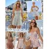 image:imageEkouaer Rompers for Women Boho Floral Summer Romper Sleeveless Spaghetti Strap Smocked Loose Casual Shorts JumpsuitsColorful Flowers