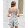 image:imageEkouaer Rompers for Women Boho Floral Summer Romper Sleeveless Spaghetti Strap Smocked Loose Casual Shorts JumpsuitsKhaki Green Plants