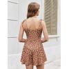 image:imageEkouaer Rompers for Women Boho Floral Summer Romper Sleeveless Spaghetti Strap Smocked Loose Casual Shorts JumpsuitsRed White