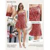 image:imageEkouaer Rompers for Women Boho Floral Summer Romper Sleeveless Spaghetti Strap Smocked Loose Casual Shorts JumpsuitsRed White Flowers
