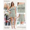 image:imageEkouaer Rompers for Women Boho Floral Summer Romper Sleeveless Spaghetti Strap Smocked Loose Casual Shorts JumpsuitsWhite Flowers