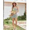 image:imageEkouaer Rompers for Women Boho Floral Summer Romper Sleeveless Spaghetti Strap Smocked Loose Casual Shorts JumpsuitsWhite Flowers