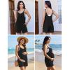 image:imageEkouaer Rompers for Women Casual Loose Sleeveless Overalls Shorts Knit Jumpsuits 2026 Summer Vacation Beach OutfitsBlack