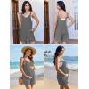 image:imageEkouaer Rompers for Women Casual Loose Sleeveless Overalls Shorts Knit Jumpsuits 2026 Summer Vacation Beach OutfitsDark Grey