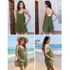 image:imageEkouaer Rompers for Women Casual Loose Sleeveless Overalls Shorts Knit Jumpsuits 2026 Summer Vacation Beach OutfitsGreen Grey