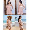 image:imageEkouaer Rompers for Women Casual Loose Sleeveless Overalls Shorts Knit Jumpsuits 2026 Summer Vacation Beach OutfitsKhaki