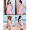 image:imageEkouaer Rompers for Women Casual Loose Sleeveless Overalls Shorts Knit Jumpsuits 2026 Summer Vacation Beach OutfitsLight Pink