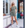 image:imageEkouaer Rompers for Women Ribbed Knit Short Jumpsuit 2026 Summer Casual Vacation OutfitsArmy Green
