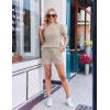 image:imageEkouaer Rompers for Women Ribbed Knit Short Jumpsuit 2026 Summer Casual Vacation OutfitsBeige