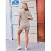 image:imageEkouaer Rompers for Women Ribbed Knit Short Jumpsuit 2026 Summer Casual Vacation OutfitsBeige