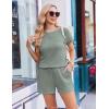 image:imageEkouaer Rompers for Women Ribbed Knit Short Jumpsuit 2026 Summer Casual Vacation OutfitsCeladon Green