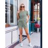 image:imageEkouaer Rompers for Women Ribbed Knit Short Jumpsuit 2026 Summer Casual Vacation OutfitsCeladon Green