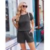 image:imageEkouaer Rompers for Women Ribbed Knit Short Jumpsuit 2026 Summer Casual Vacation OutfitsGrey