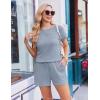 image:imageEkouaer Rompers for Women Ribbed Knit Short Jumpsuit 2026 Summer Casual Vacation OutfitsLight Blue