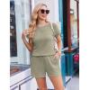 image:imageEkouaer Rompers for Women Ribbed Knit Short Jumpsuit 2026 Summer Casual Vacation OutfitsLight Green
